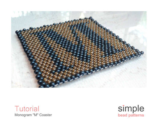 Monogram M Coaster Beading Pattern