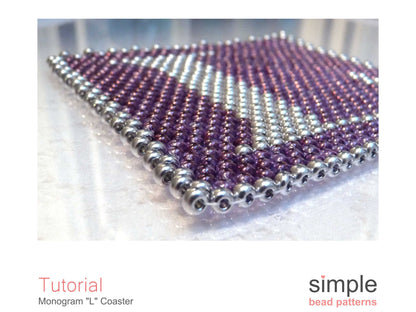 Monogram L Coaster Beading Pattern