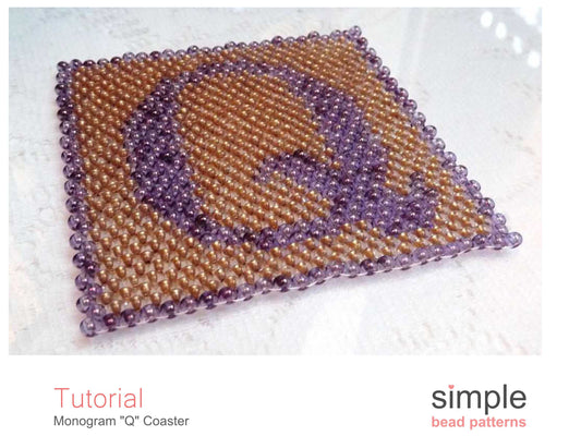 Monogram Q Coaster Beading Pattern