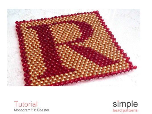 Monogram R Coaster Beading Pattern
