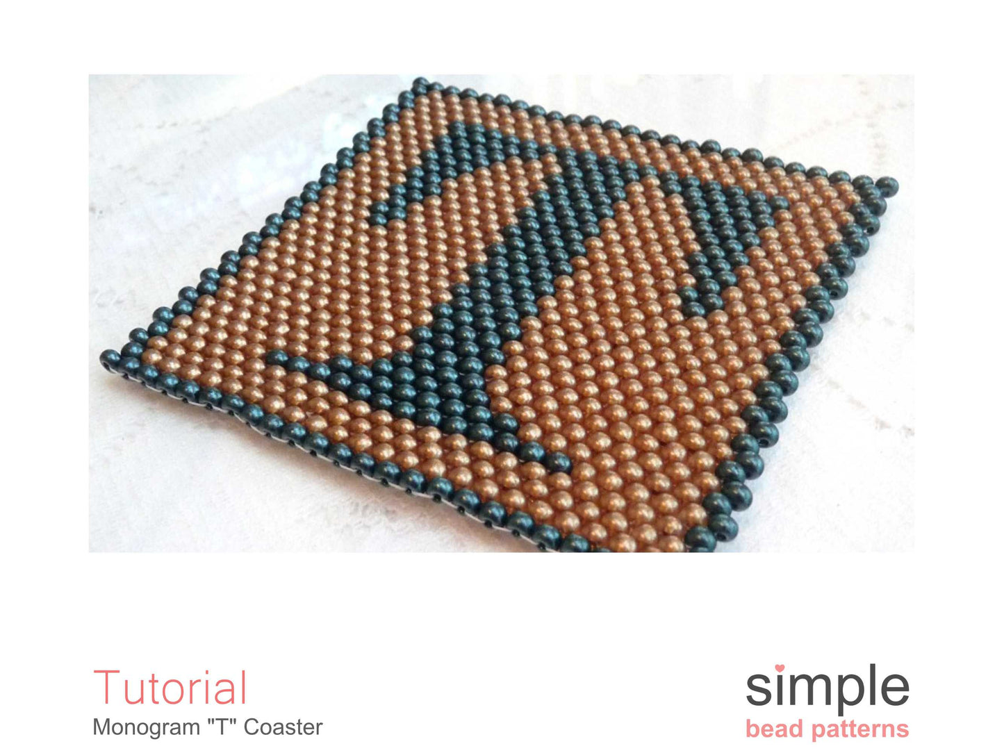 Monogram T Coaster Beading Pattern