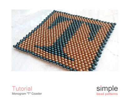 Monogram T Coaster Beading Pattern