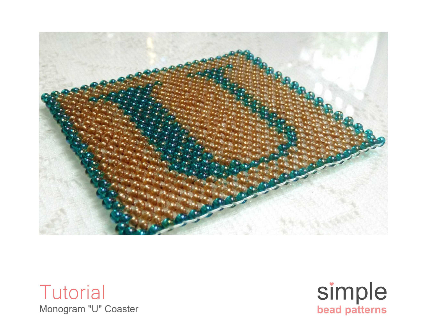 Monogram U Coaster Beading Pattern