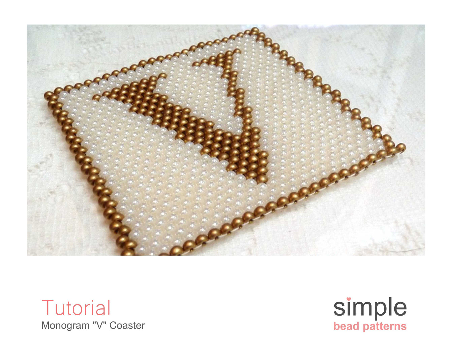 Monogram V Coaster Beading Pattern