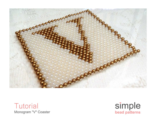 Monogram V Coaster Beading Pattern