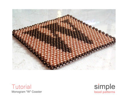 Monogram W Coaster Beading Pattern