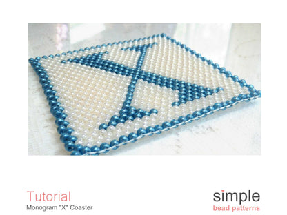 Monogram X Coaster Beading Pattern