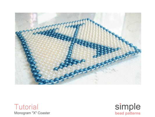 Monogram X Coaster Beading Pattern