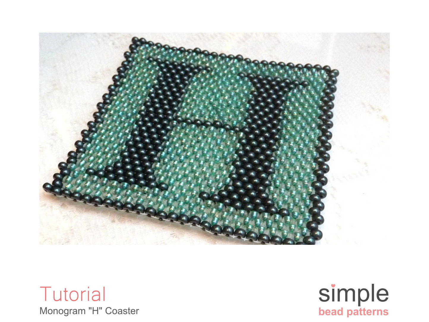Monogram H Coaster Beading Pattern