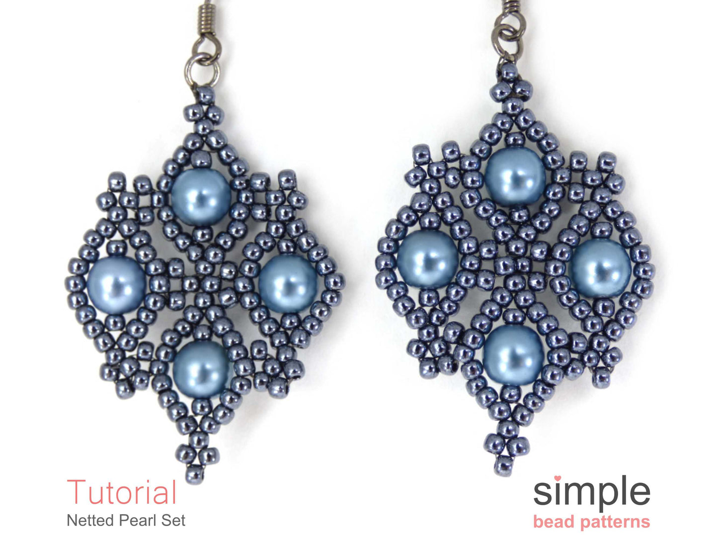 Netted Pearl Earrings & Necklace Beading Pattern