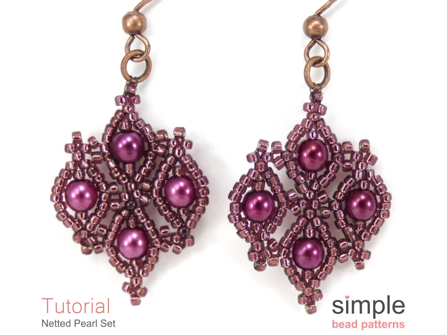 Netted Pearl Earrings & Necklace Beading Pattern
