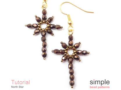 North Star Earrings & Necklace Beading Pattern