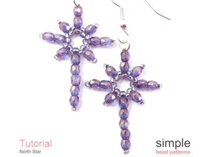 North Star Earrings & Necklace Beading Pattern