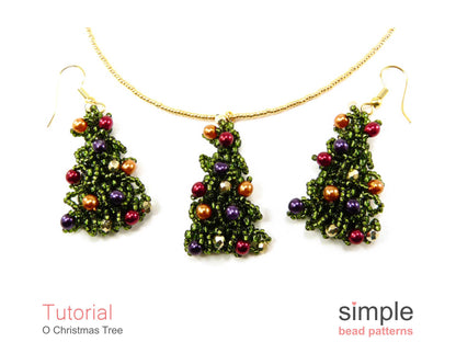O Christmas Tree Earrings & Necklace Pattern