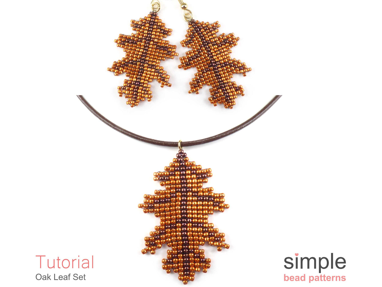 Oak Leaf Earrings & Necklace Beading Pattern