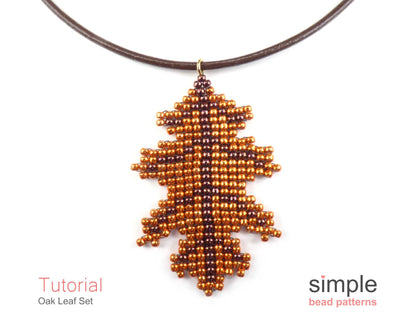 Oak Leaf Earrings & Necklace Beading Pattern