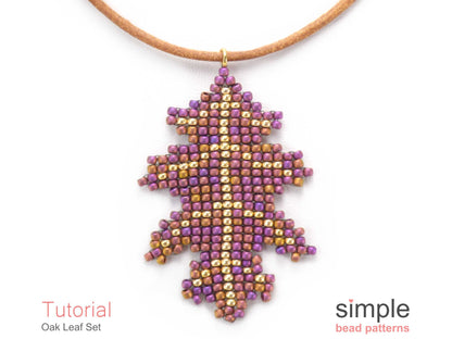 Oak Leaf Earrings & Necklace Beading Pattern