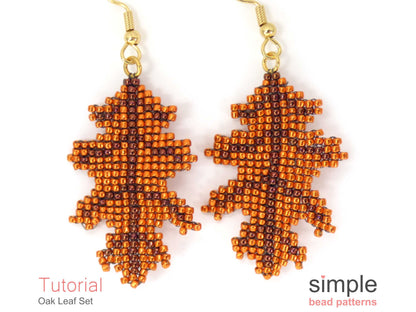 Oak Leaf Earrings & Necklace Beading Pattern