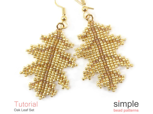 Oak Leaf Earrings & Necklace Beading Pattern