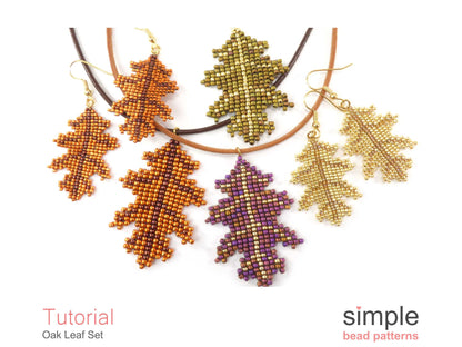 Oak Leaf Earrings & Necklace Beading Pattern