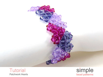 Patchwork Hearts Bracelet Beading Pattern