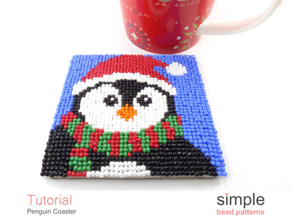 Penguin Coaster Beading Pattern
