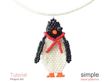 Penguin Earrings & Necklace Beading Pattern