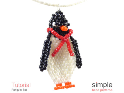 Penguin Earrings & Necklace Beading Pattern