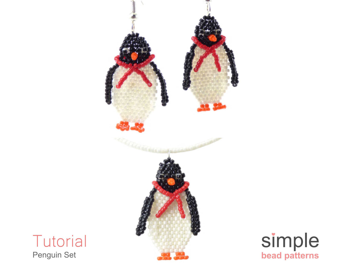 Penguin Earrings & Necklace Beading Pattern