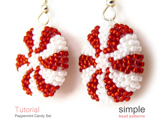 Peppermint Candy Earrings & Necklace Beading Pattern