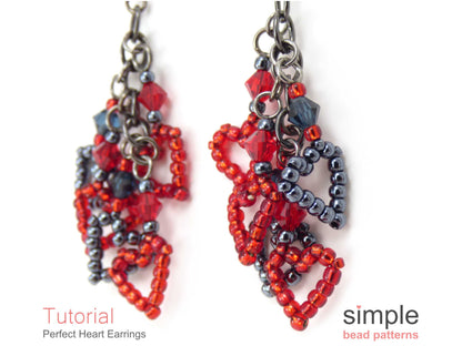 Perfect Heart Earrings Beading Pattern