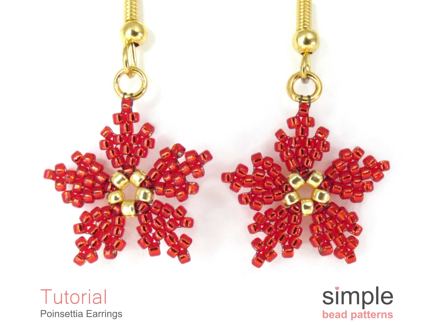 Poinsettia Earrings Beading Pattern