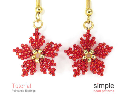 Poinsettia Earrings Beading Pattern