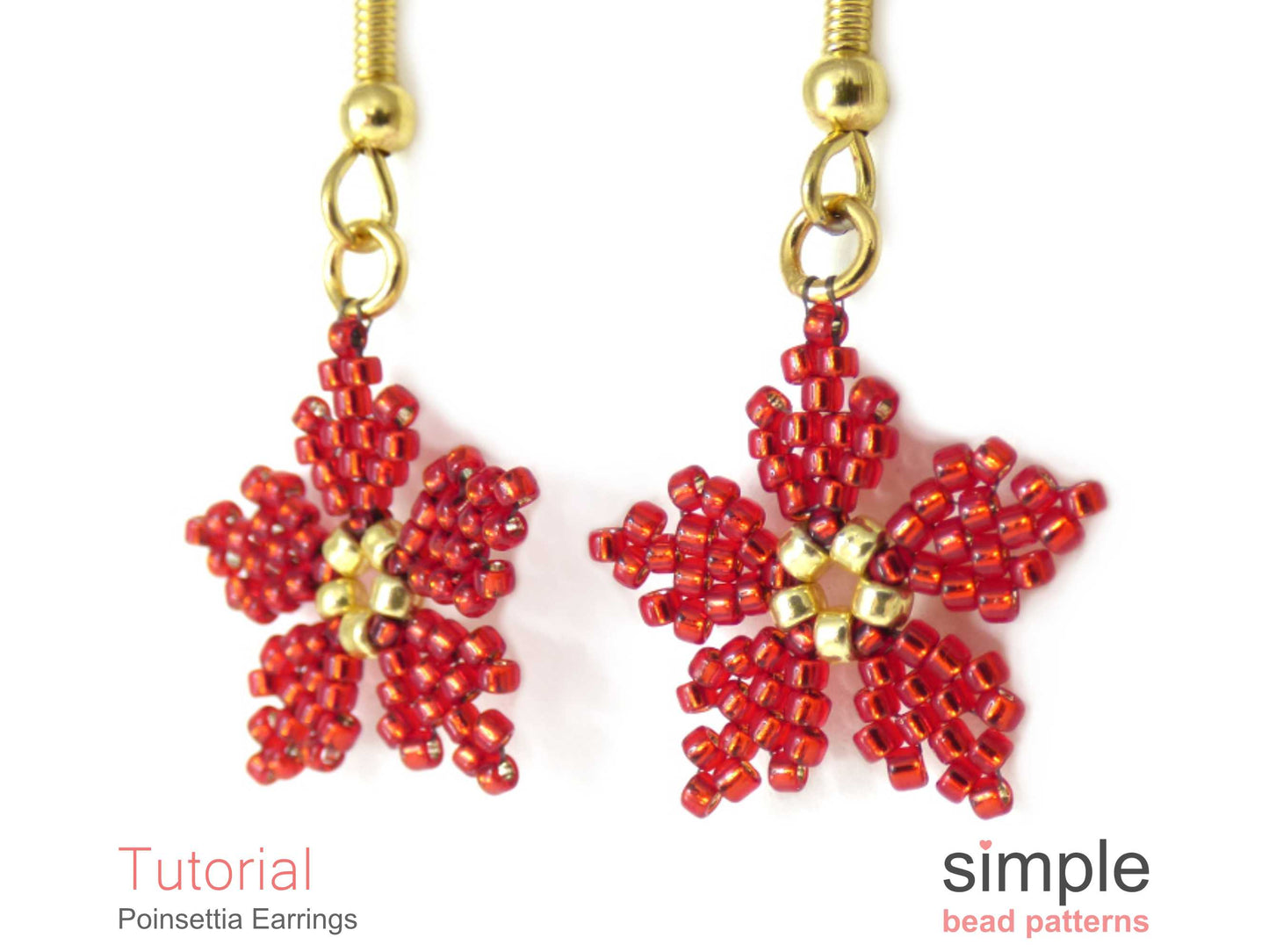 Poinsettia Earrings Beading Pattern