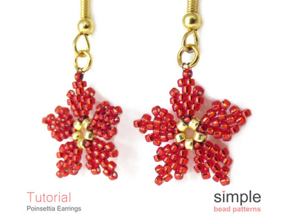 Poinsettia Earrings Beading Pattern