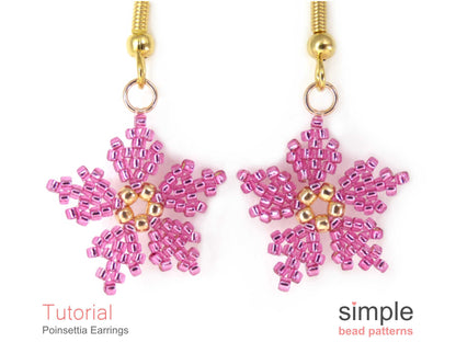 Poinsettia Earrings Beading Pattern