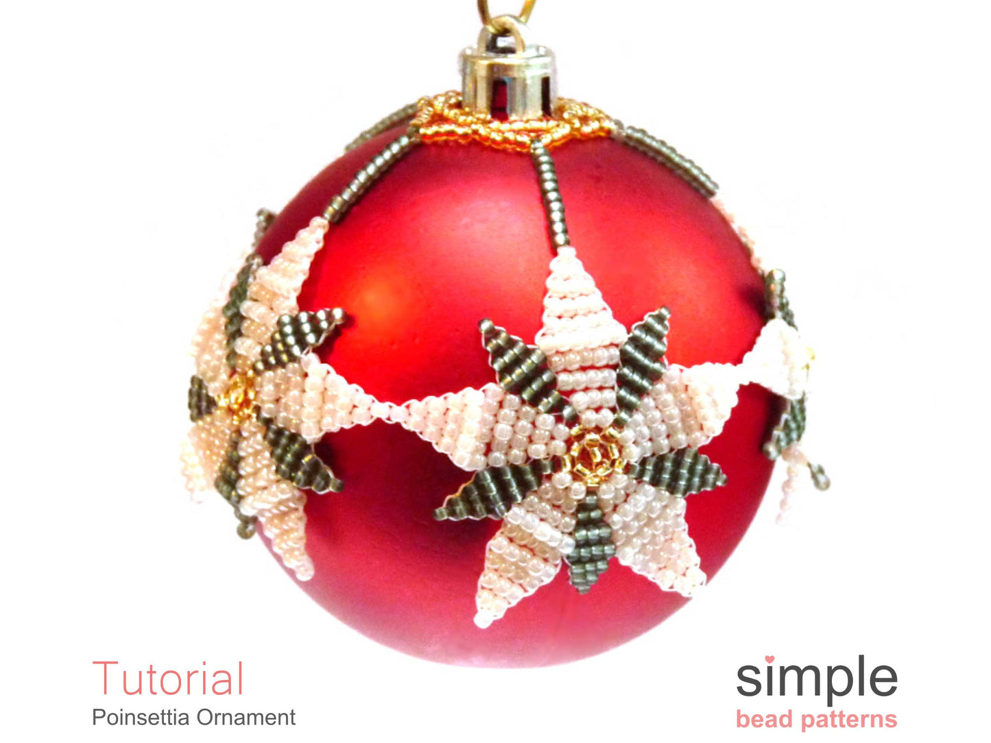Poinsettia Ornament Beading Pattern