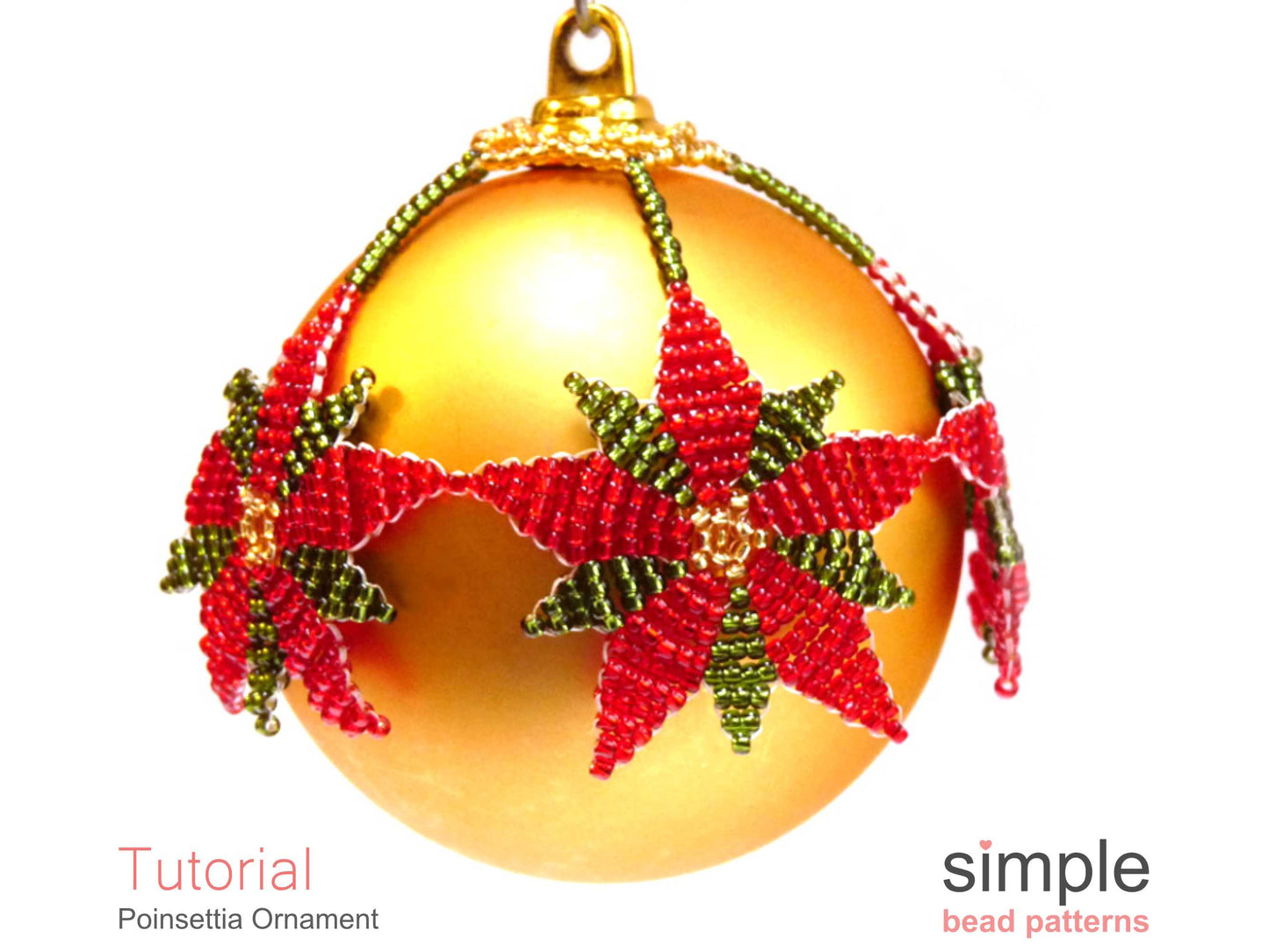 Poinsettia Ornament Beading Pattern