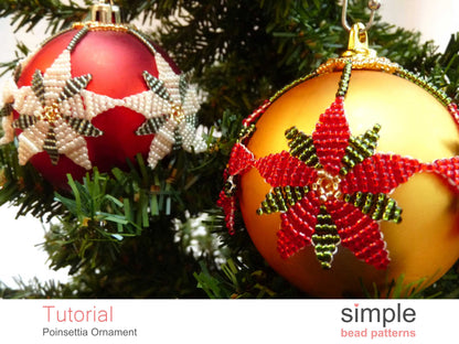 Poinsettia Ornament Beading Pattern