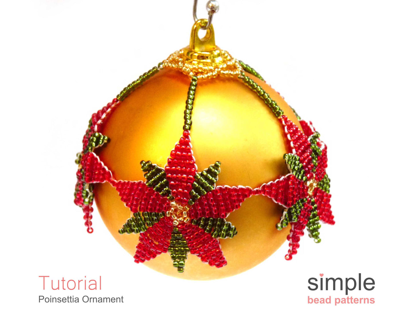 Poinsettia Ornament Beading Pattern