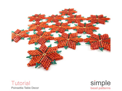 Poinsettia Table Decor Beading Pattern