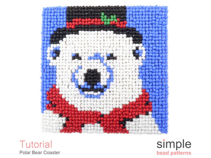 Polar Bear Coaster Beading Pattern