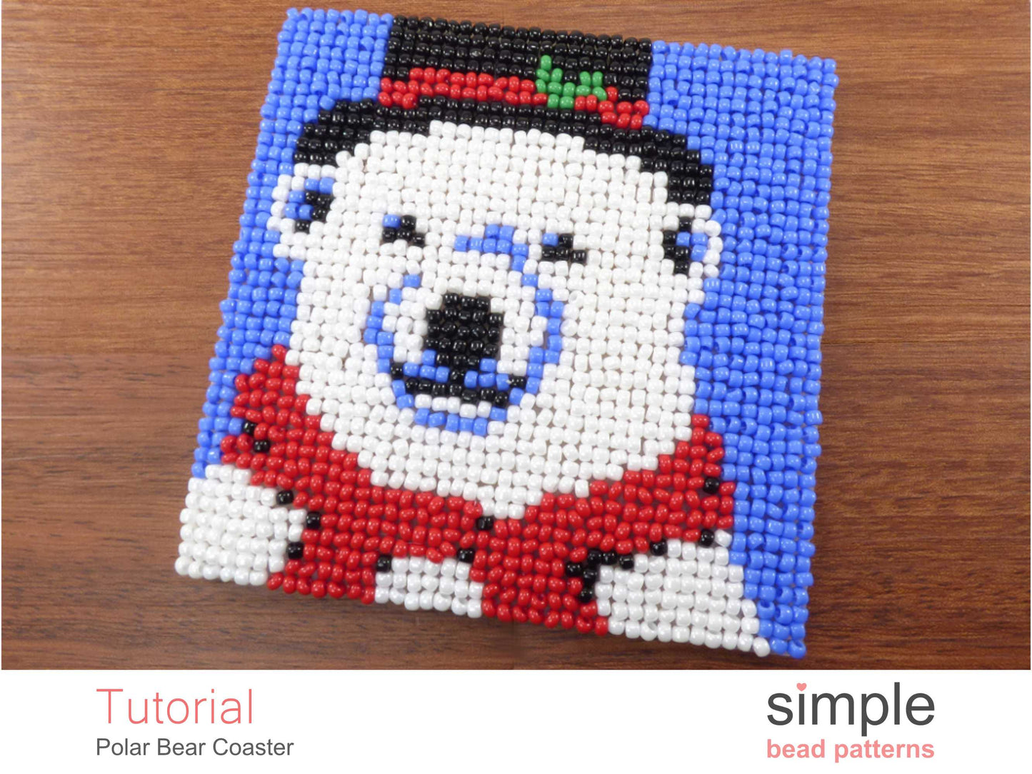 Polar Bear Coaster Beading Pattern