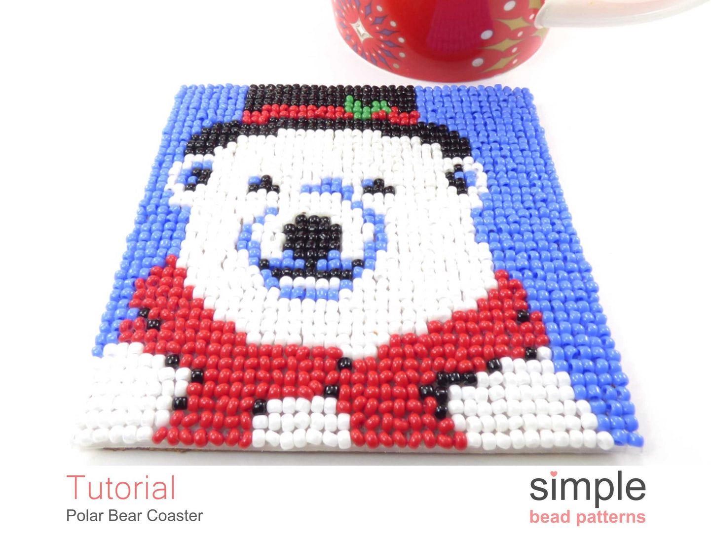 Polar Bear Coaster Beading Pattern