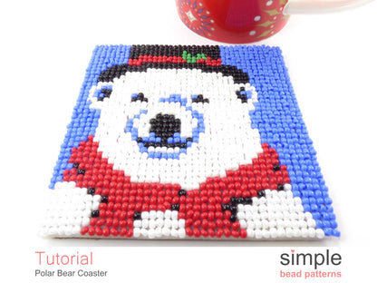 Polar Bear Coaster Beading Pattern