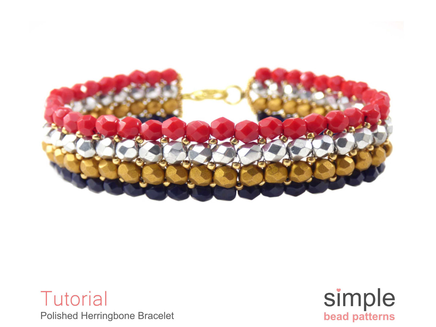 Polished Herringbone Bracelet Beading Pattern