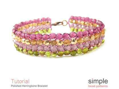Polished Herringbone Bracelet Beading Pattern