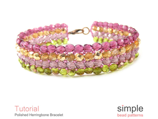 Polished Herringbone Bracelet Beading Pattern