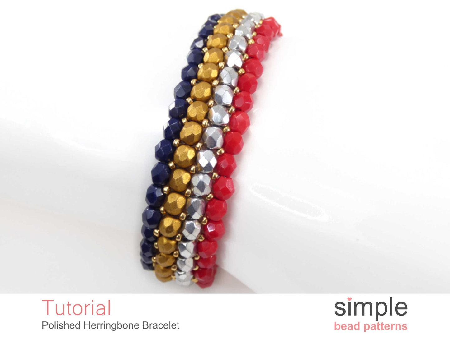 Polished Herringbone Bracelet Beading Pattern