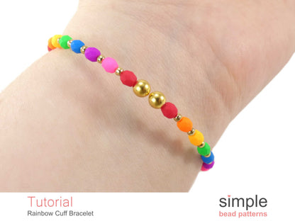Rainbow Cuff Bracelet Beading Pattern